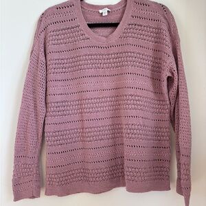 J. Jill Mauve V-Neck Sweater